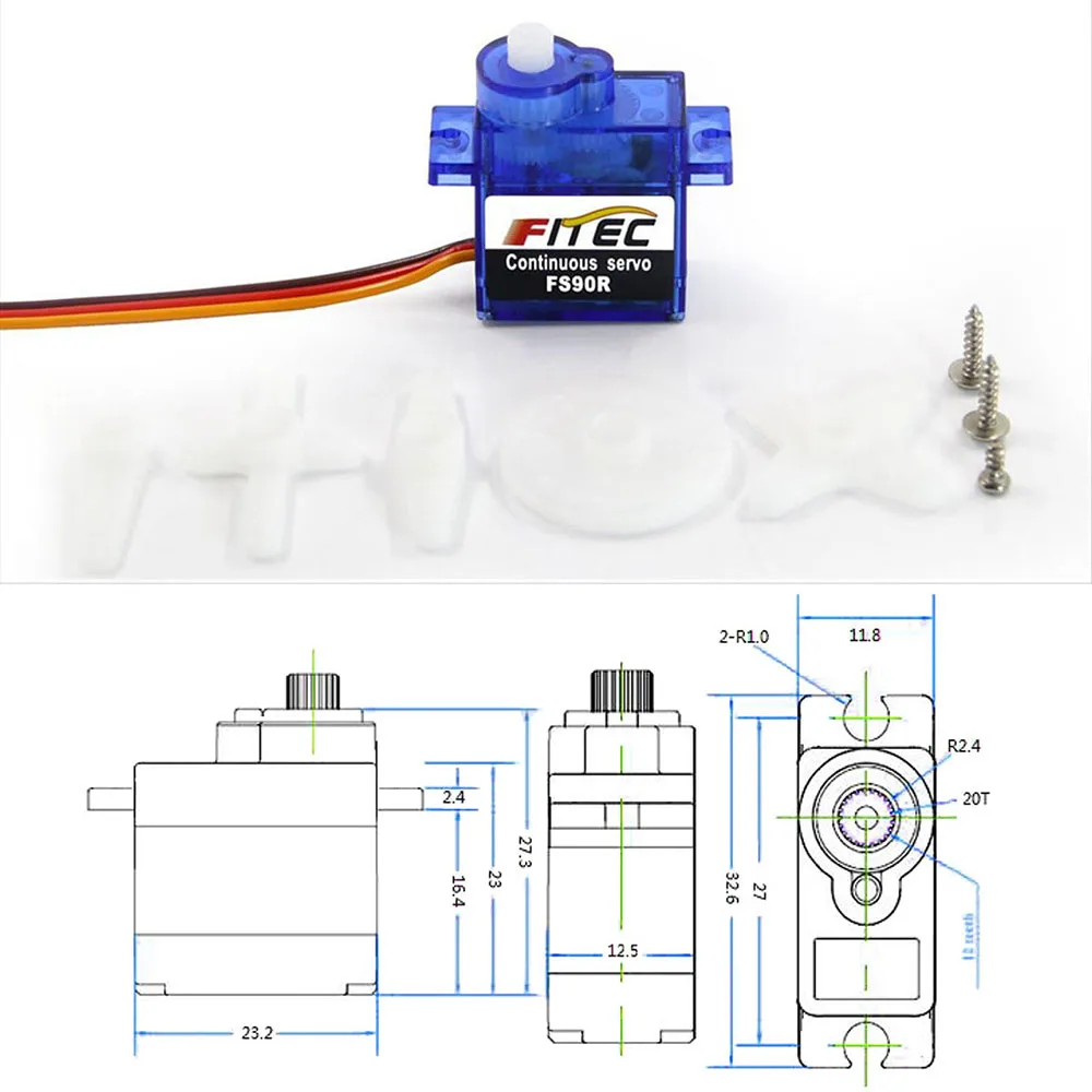 Feetech Mini FS90R mikro Servo - Micro Servo ulasan dan harga