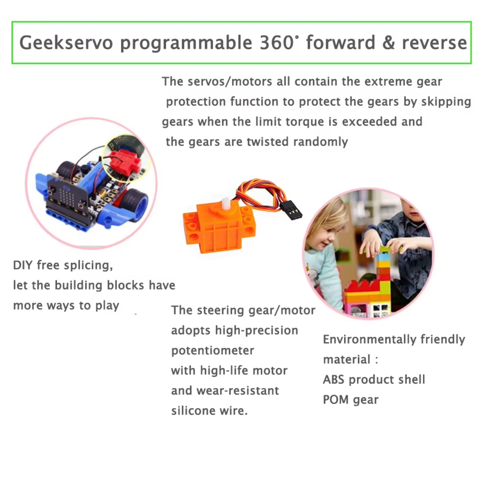 4 buah Geekservo dengan putara - Microbit Robot ulasan dan harga