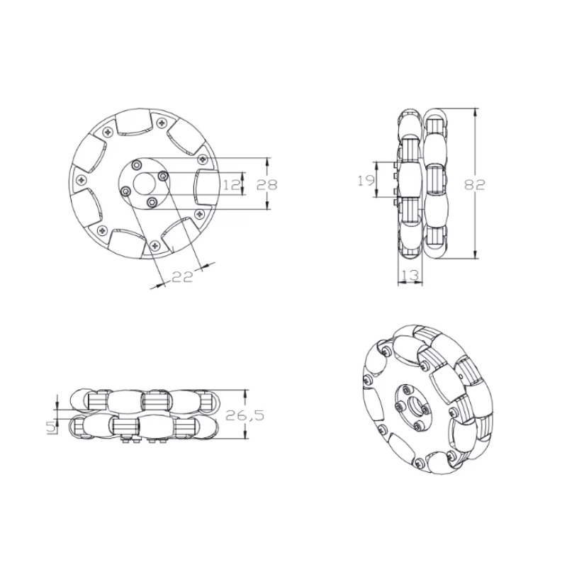 Roda Omnidirectional Logam Ful - Robot Wheel ulasan dan harga