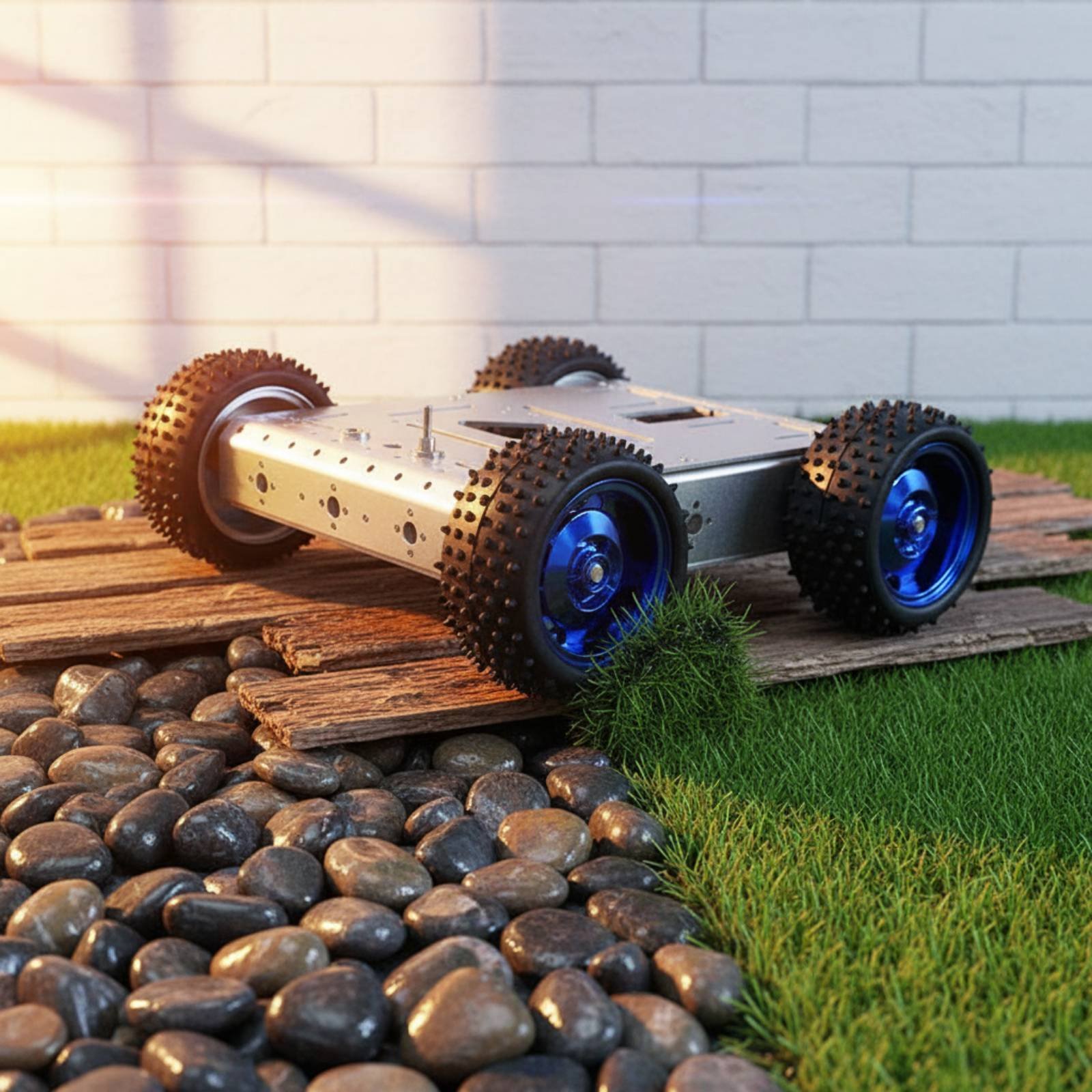 Sasis Mobil Pintar 4WD Kapasit - Robot Wheel ulasan dan harga